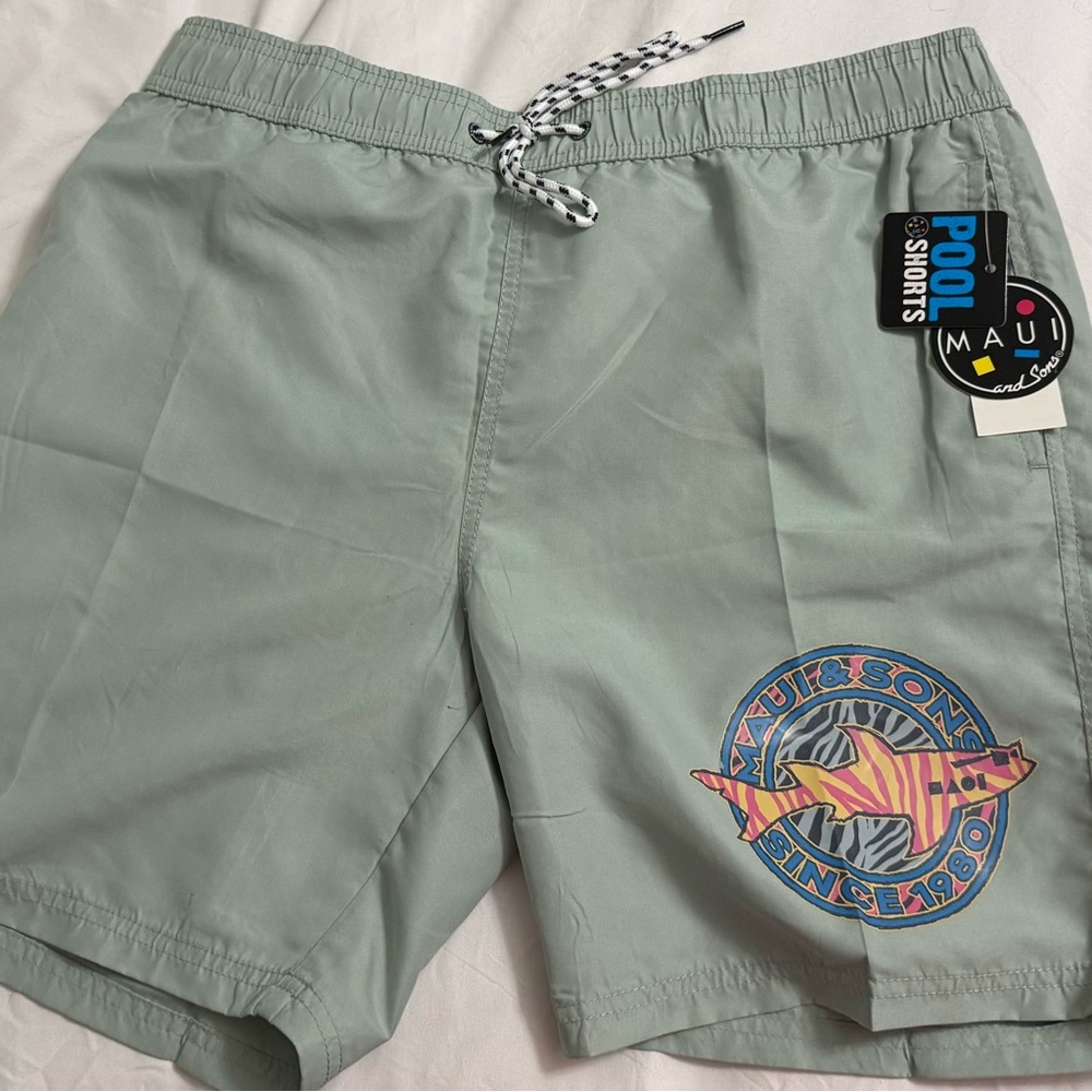 Maui and Sons Light Green Athletic Shorts